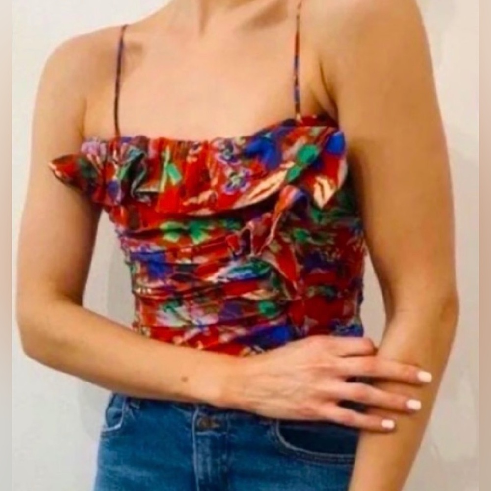 Ruffled corset crop top